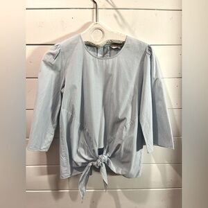 PART TWO – Blue Striped Tie-Front Blouse Size 36